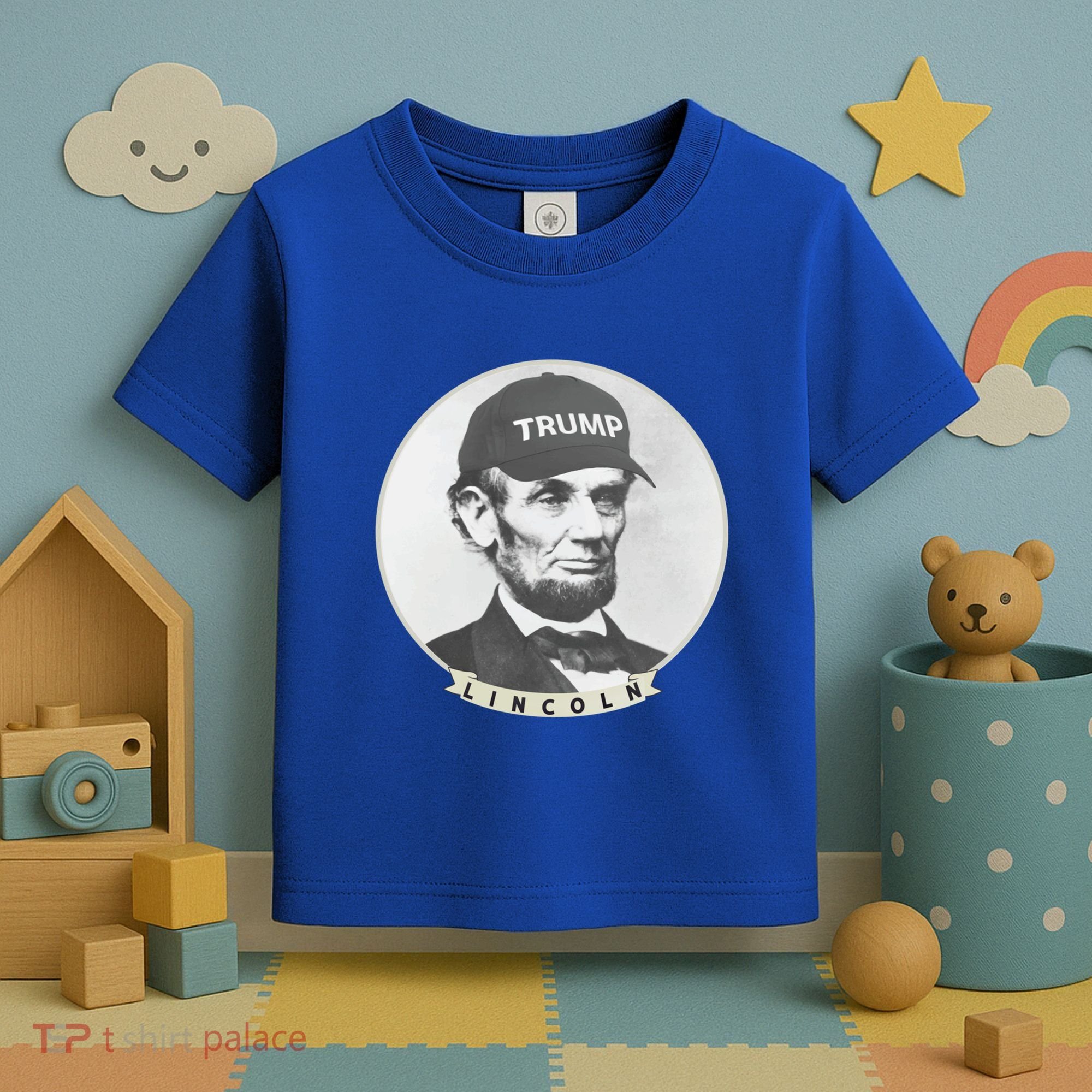 Lincoln Wearing Trump Hat Funny Abe Merica Abraham Gift Toddler T-Shirt