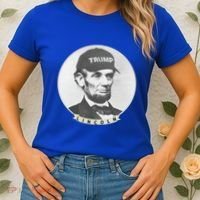 Lincoln Wearing Trump Hat Funny Abe Merica Abraham Gift Women's T-Shirt thumb 2