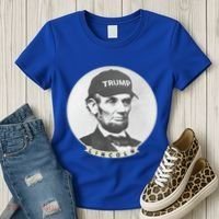 Lincoln Wearing Trump Hat Funny Abe Merica Abraham Gift Women's T-Shirt thumb 3