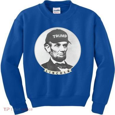 Lincoln Wearing Trump Hat Funny Abe Merica Abraham Gift Kids Sweatshirt