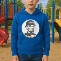 Lincoln Wearing Trump Hat Funny Abe Merica Abraham Gift Kids Hoodie thumb 2