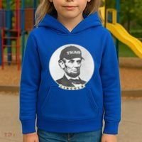 Lincoln Wearing Trump Hat Funny Abe Merica Abraham Gift Kids Hoodie thumb 3