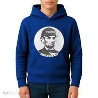 Lincoln Wearing Trump Hat Funny Abe Merica Abraham Gift Kids Hoodie thumb 4