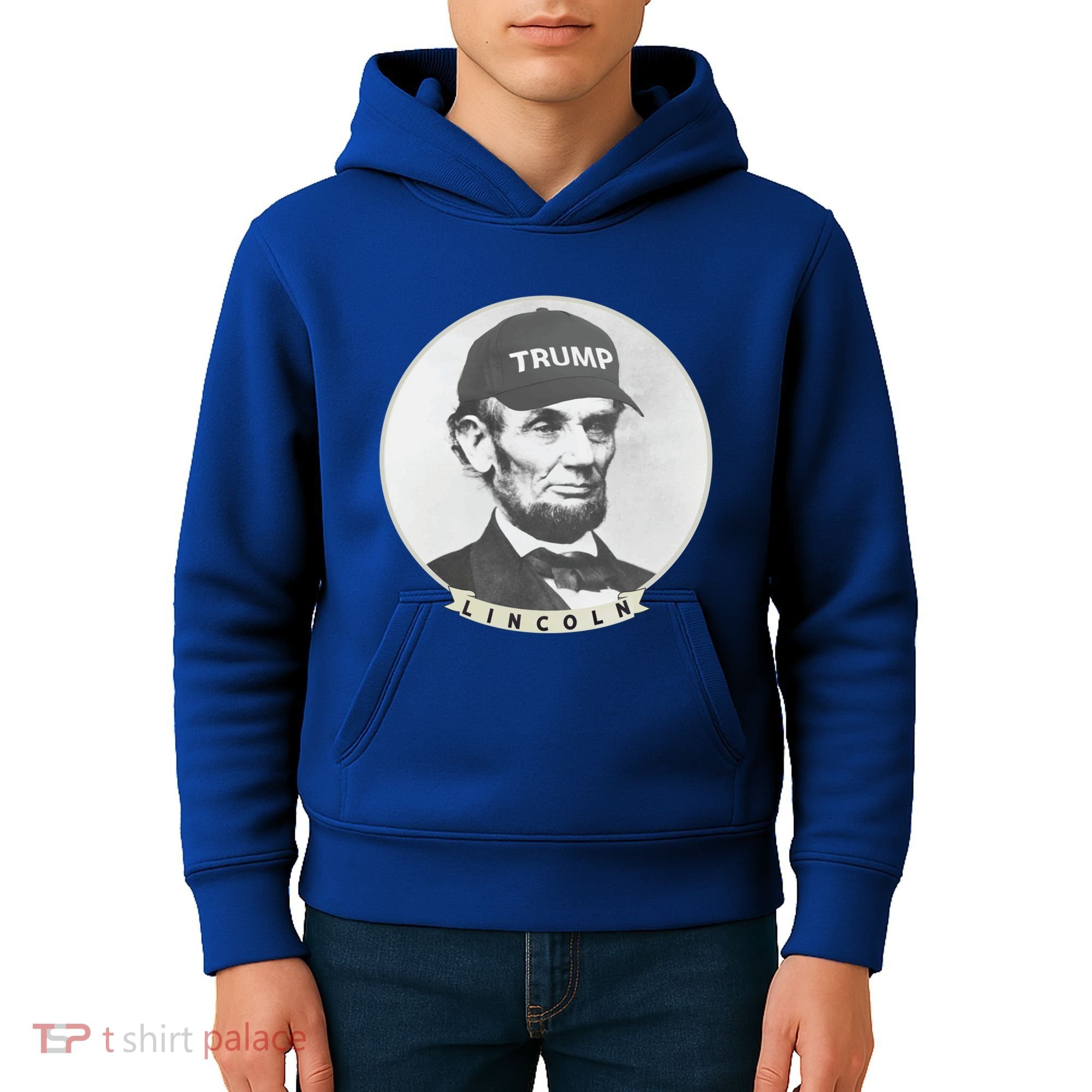 Lincoln Wearing Trump Hat Funny Abe Merica Abraham Gift Kids Hoodie