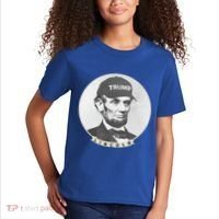 Lincoln Wearing Trump Hat Funny Abe Merica Abraham Gift Kids T-Shirt thumb 2