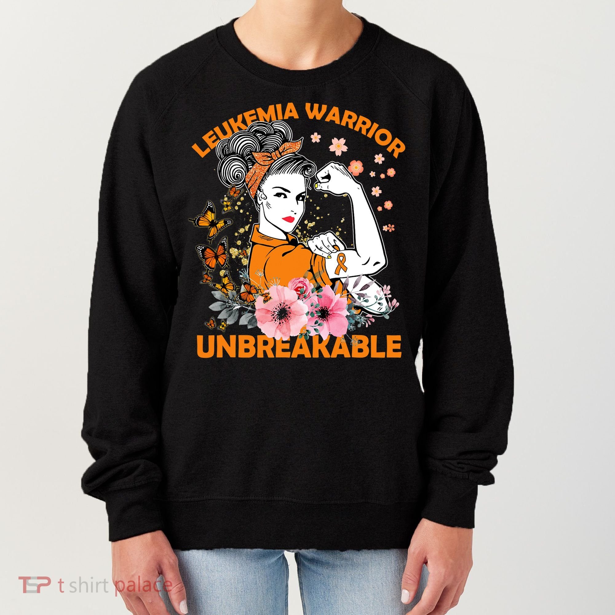 Leukemia Warrior Unbreakable Gift Awareness Gift Women's Sweatshirt