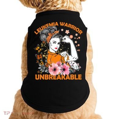 Leukemia Warrior Unbreakable Gift Awareness Gift Doggie Tank