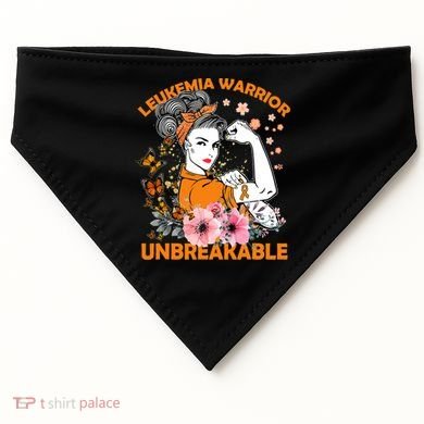 Leukemia Warrior Unbreakable Gift Awareness Gift USA-Made Doggie Bandana