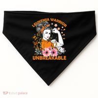Leukemia Warrior Unbreakable Gift Awareness Gift USA-Made Doggie Bandana thumb 0