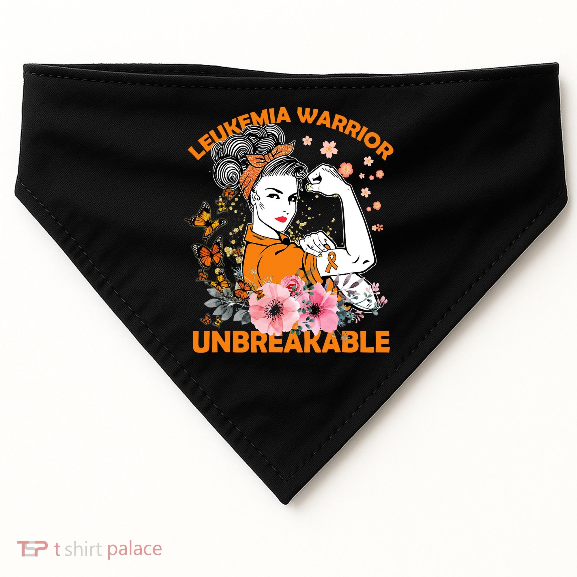 Leukemia Warrior Unbreakable Gift Awareness Gift USA-Made Doggie Bandana