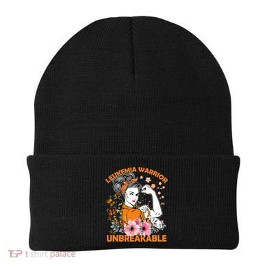 Leukemia Warrior Unbreakable Gift Awareness Gift Beanie