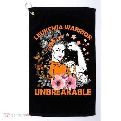 Leukemia Warrior Unbreakable Gift Awareness Gift Golf Towel