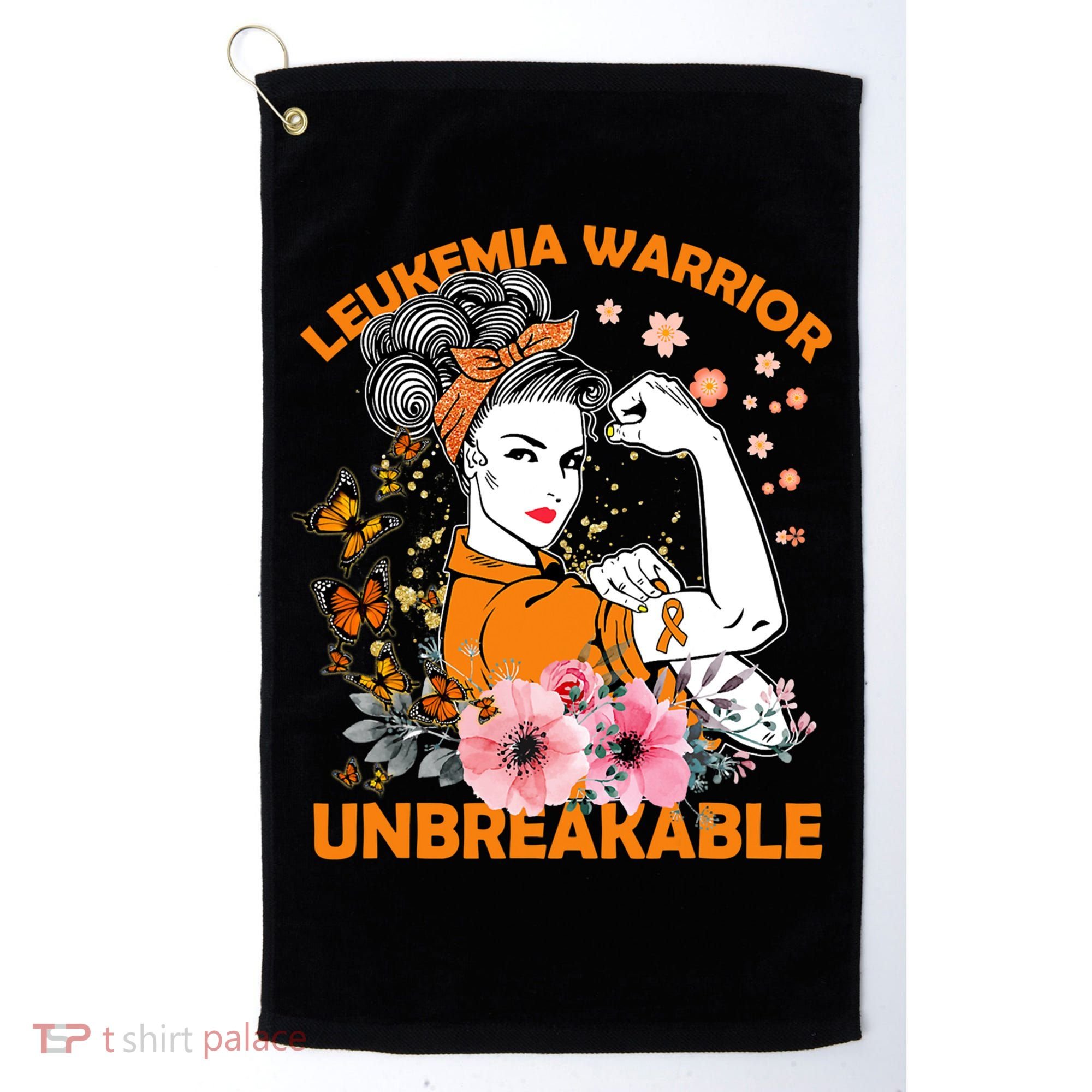 Leukemia Warrior Unbreakable Gift Awareness Gift Golf Towel