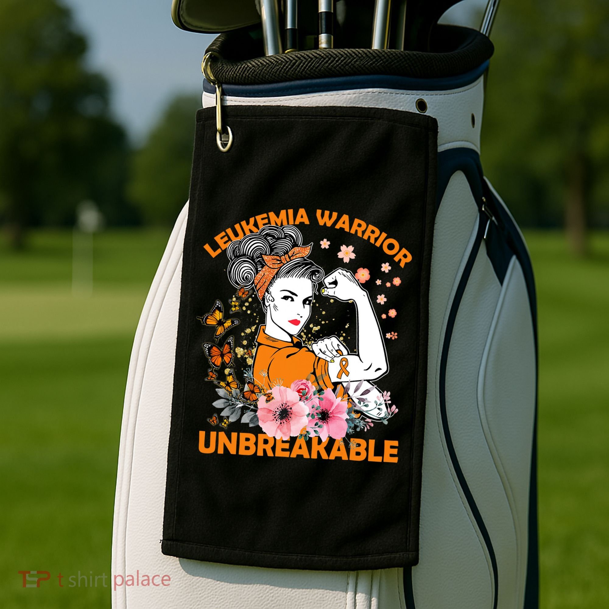 Leukemia Warrior Unbreakable Gift Awareness Gift Golf Towel