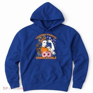 Leukemia Warrior Unbreakable Gift Awareness Gift Hoodie