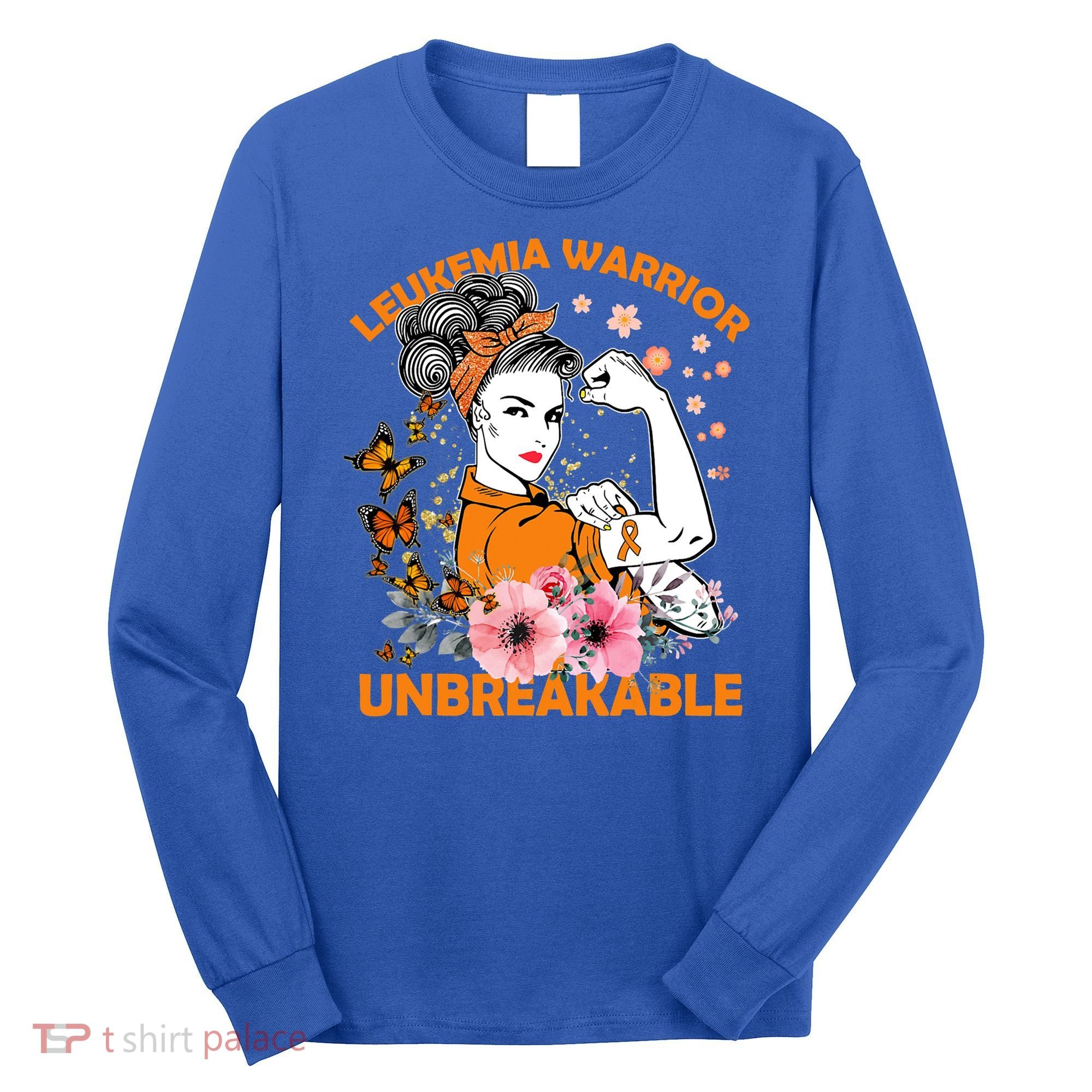 Leukemia Warrior Unbreakable Gift Awareness Gift Long Sleeve Shirt