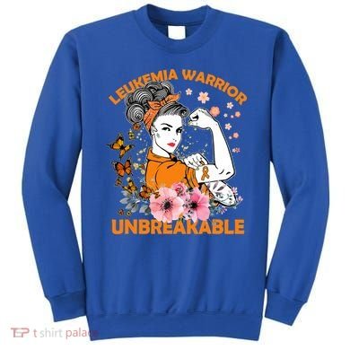 Leukemia Warrior Unbreakable Gift Awareness Gift Sweatshirt