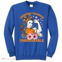Leukemia Warrior Unbreakable Gift Awareness Gift Sweatshirt thumb 0