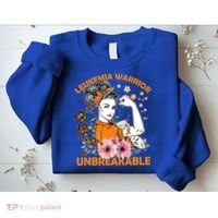 Leukemia Warrior Unbreakable Gift Awareness Gift Sweatshirt thumb 2