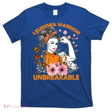 Leukemia Warrior Unbreakable Gift Awareness Gift T-Shirt