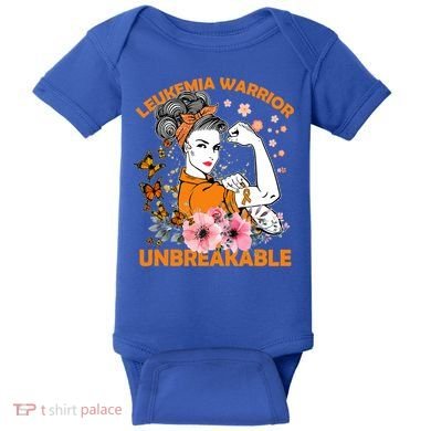 Leukemia Warrior Unbreakable Gift Awareness Gift Baby Bodysuit