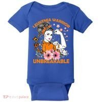 Leukemia Warrior Unbreakable Gift Awareness Gift Baby Bodysuit thumb 0