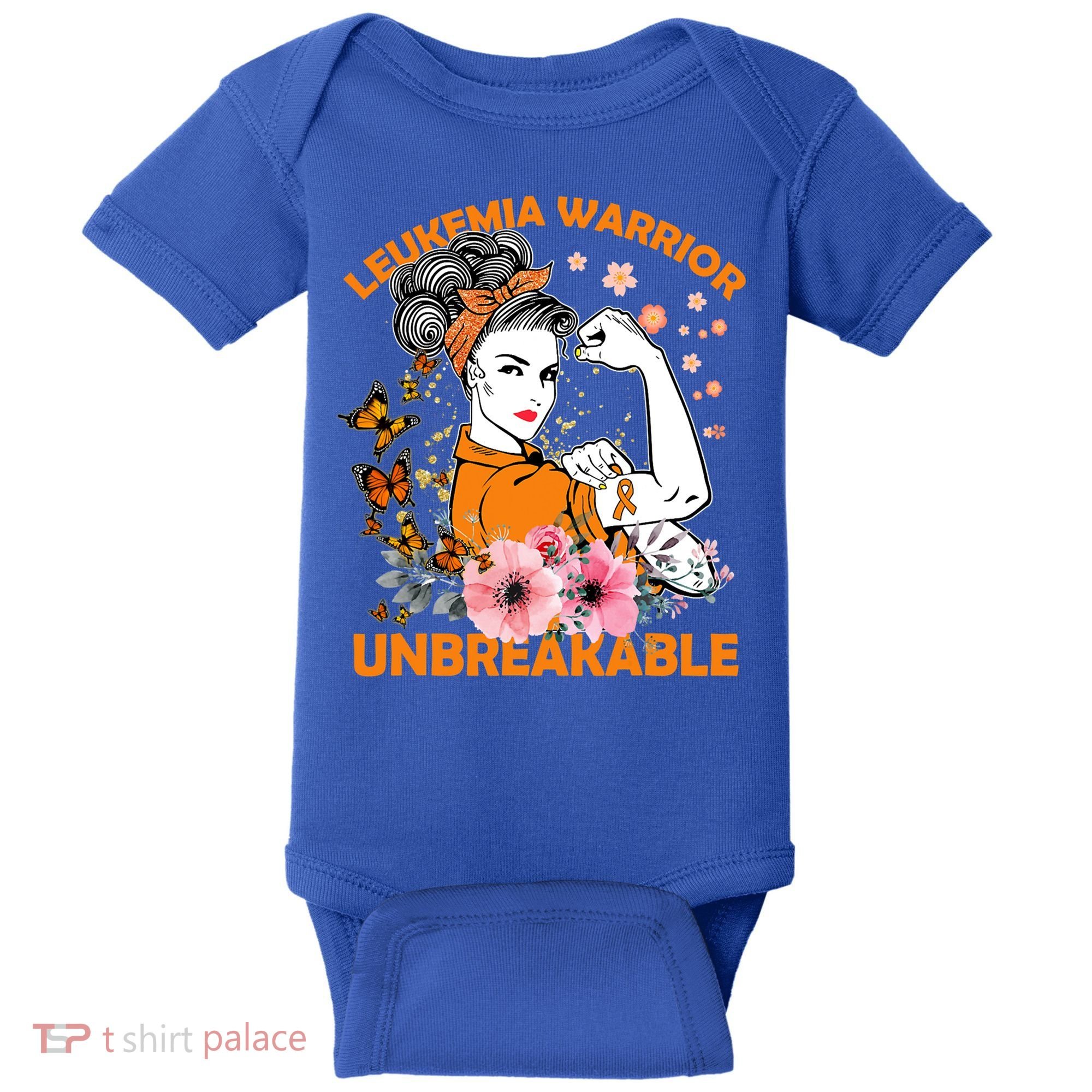 Leukemia Warrior Unbreakable Gift Awareness Gift Baby Bodysuit