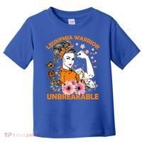Leukemia Warrior Unbreakable Gift Awareness Gift Toddler T-Shirt thumb 0