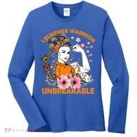 Leukemia Warrior Unbreakable Gift Awareness Gift Women's Long Sleeve Shirt thumb 0