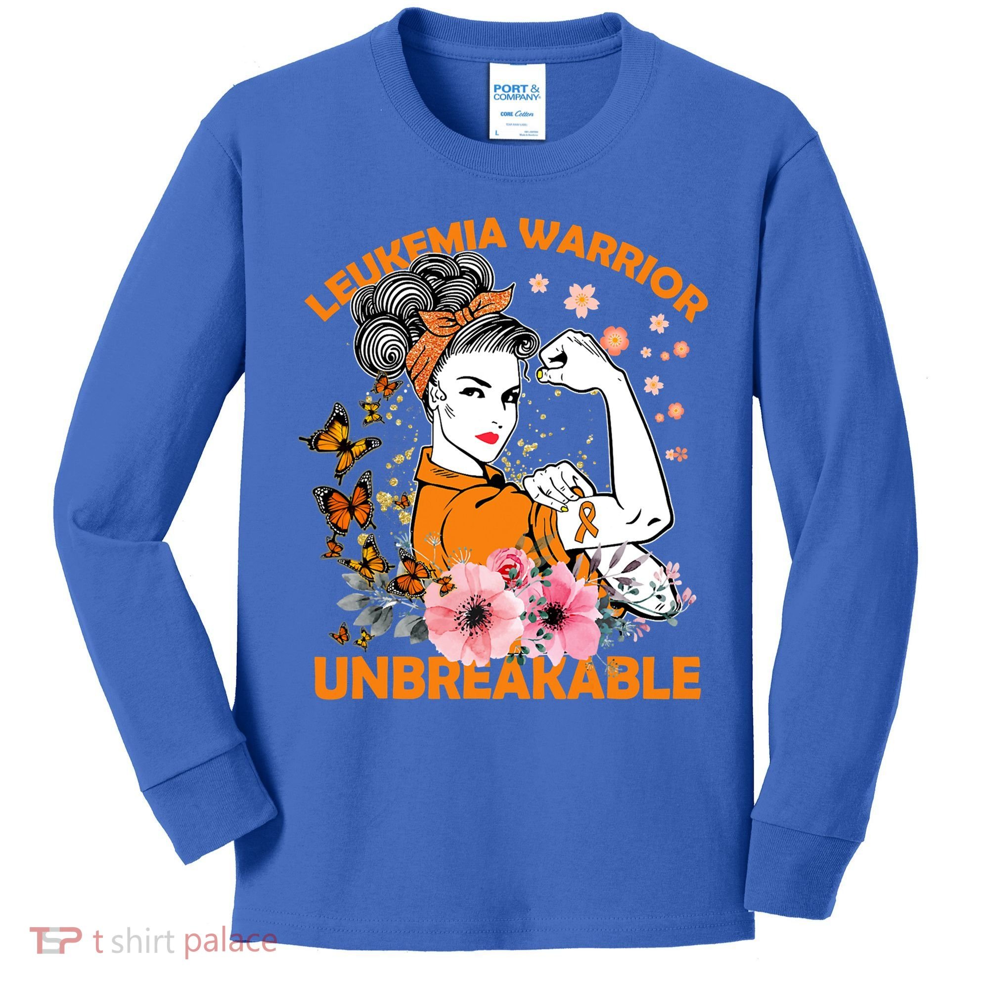 Leukemia Warrior Unbreakable Gift Awareness Gift Kids Long Sleeve Shirt