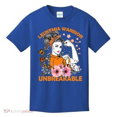 Leukemia Warrior Unbreakable Gift Awareness Gift Kids T-Shirt