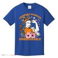 Leukemia Warrior Unbreakable Gift Awareness Gift Kids T-Shirt thumb 0