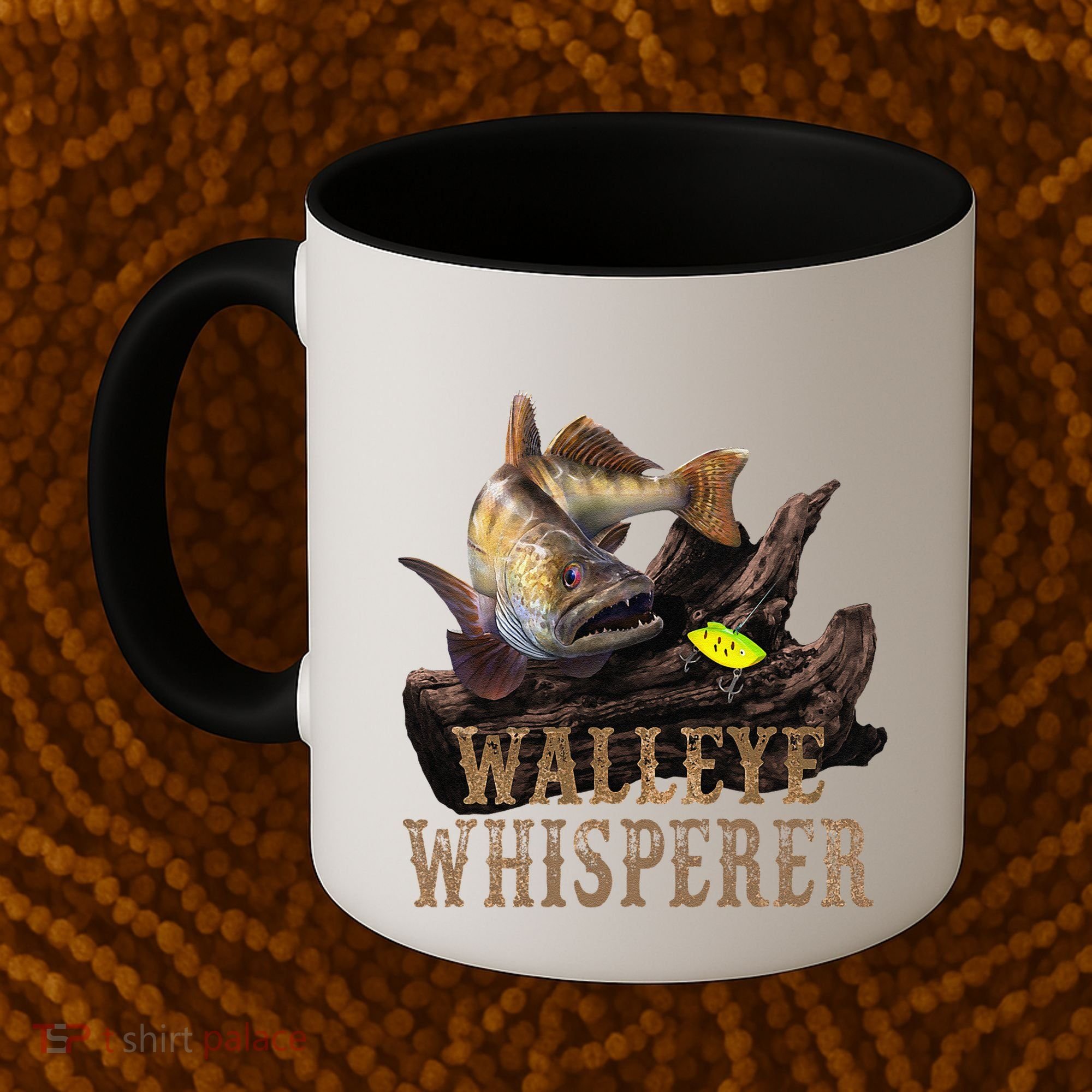 Large Walleye With Fishing Lure Drawing Walleye Whisperer Coffee Mug