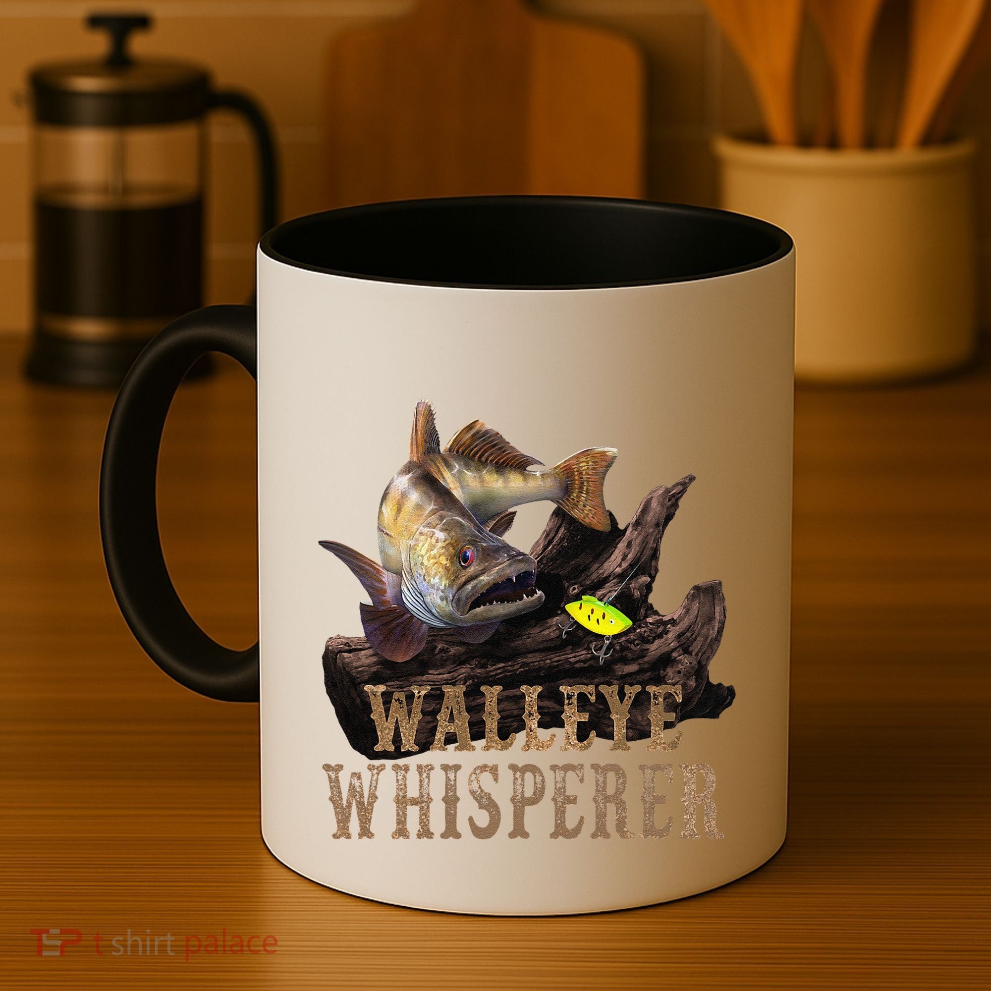 Large Walleye With Fishing Lure Drawing Walleye Whisperer Coffee Mug