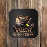 Large Walleye With Fishing Lure Drawing Walleye Whisperer Coaster thumb 0