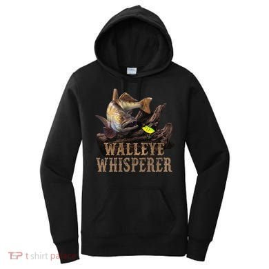 Large Walleye With Fishing Lure Drawing Walleye Whisperer Women's Hoodie