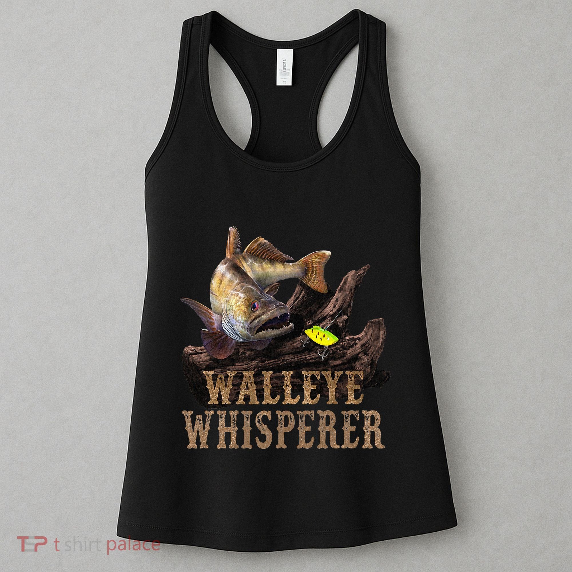 Large Walleye With Fishing Lure Drawing Walleye Whisperer Women's Tank Top