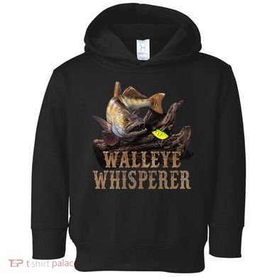 Large Walleye With Fishing Lure Drawing Walleye Whisperer Toddler Hoodie