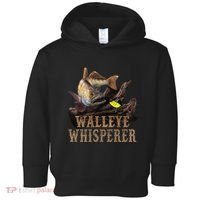 Large Walleye With Fishing Lure Drawing Walleye Whisperer Toddler Hoodie thumb 0