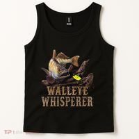 Large Walleye With Fishing Lure Drawing Walleye Whisperer Tank Top thumb 2