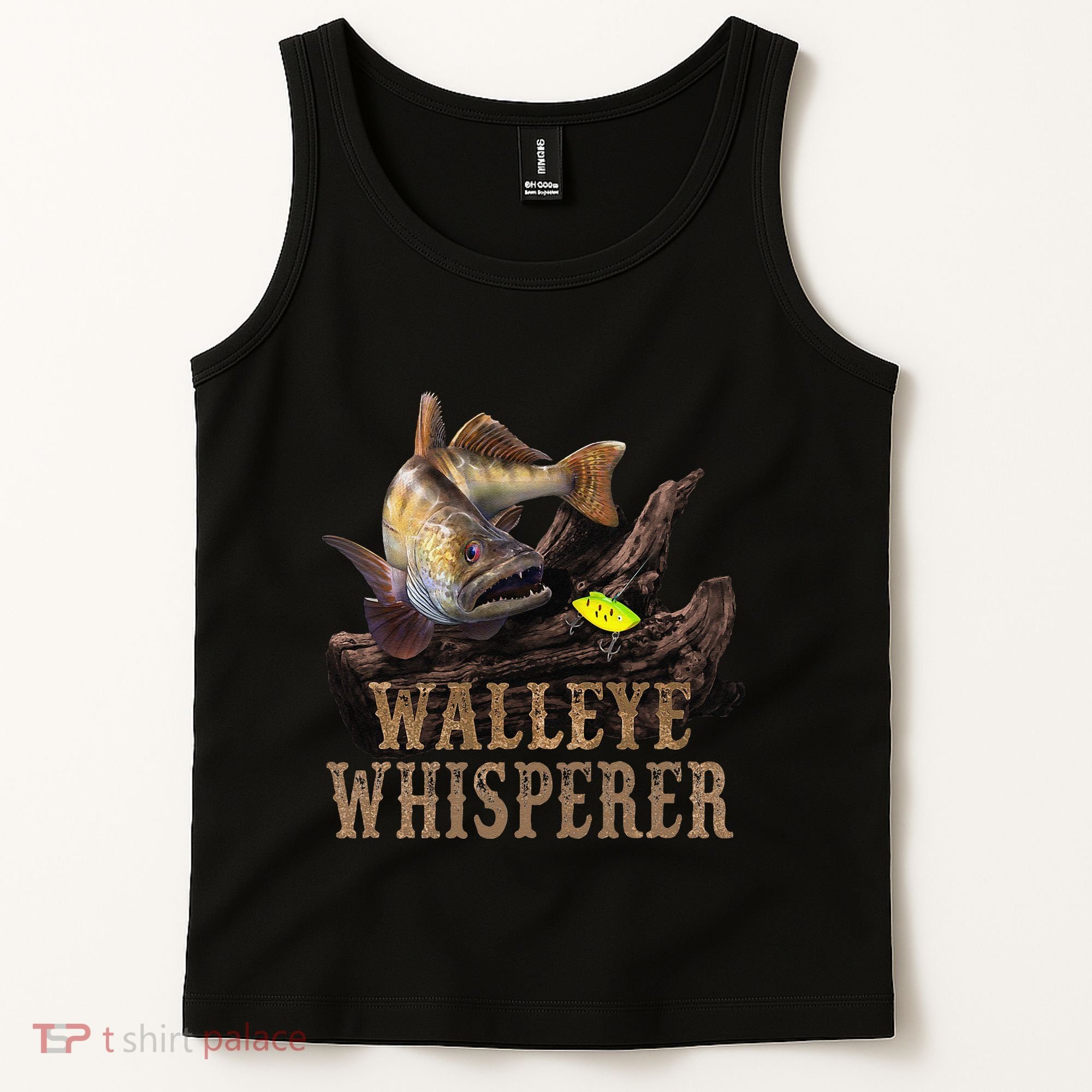 Large Walleye With Fishing Lure Drawing Walleye Whisperer Tank Top