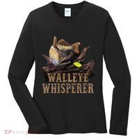 Large Walleye With Fishing Lure Drawing Walleye Whisperer Women's Long Sleeve Shirt thumb 0