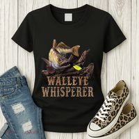Large Walleye With Fishing Lure Drawing Walleye Whisperer Women's T-Shirt thumb 3