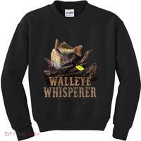 Large Walleye With Fishing Lure Drawing Walleye Whisperer Kids Sweatshirt thumb 0