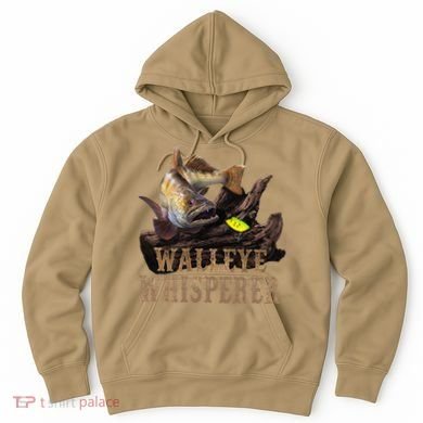 Large Walleye With Fishing Lure Drawing Walleye Whisperer Hoodie