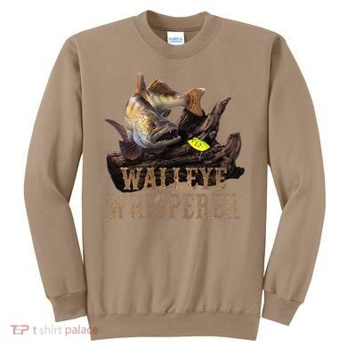 Large Walleye With Fishing Lure Drawing Walleye Whisperer Sweatshirt