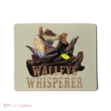 Large Walleye With Fishing Lure Drawing Walleye Whisperer Mousepad