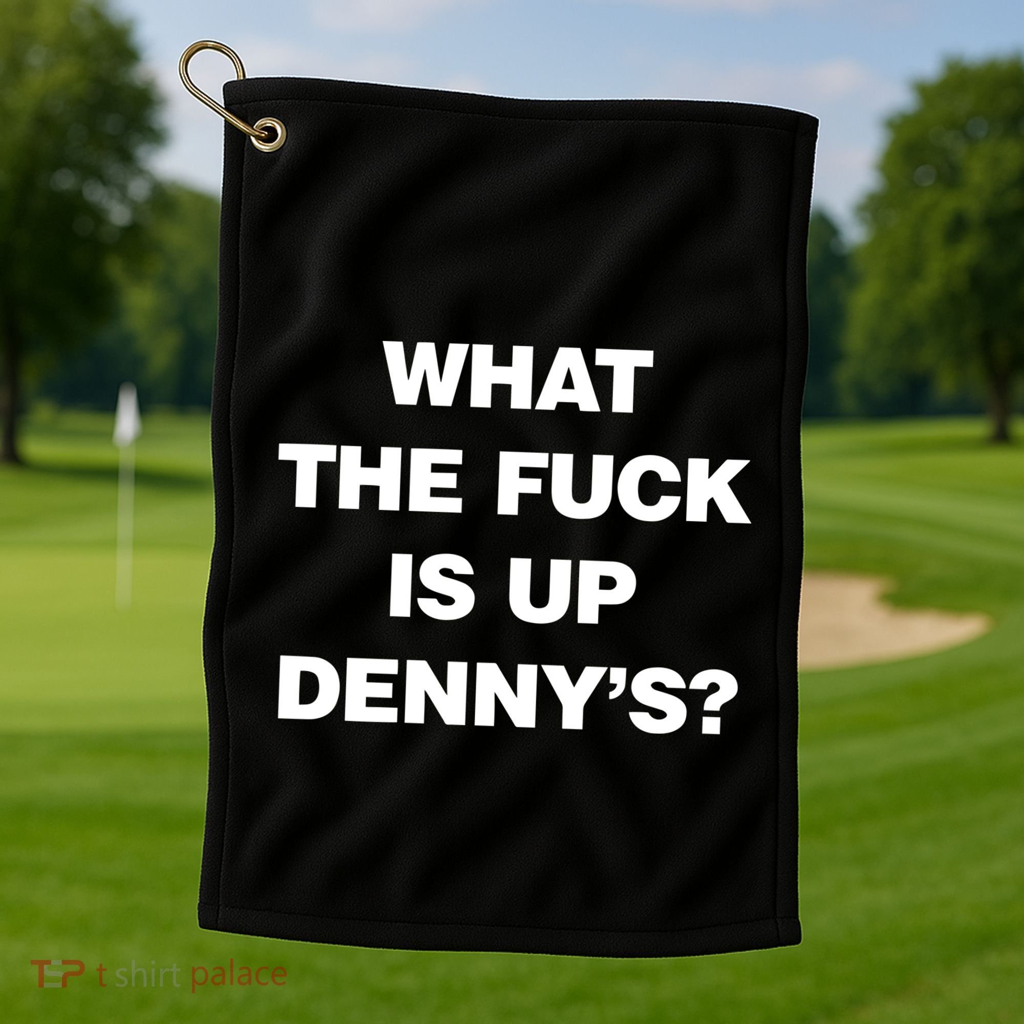 Live Without What The Fuck Is Up DennyS Golf Towel