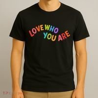 Love Who You Are Rainbow Positive Quote T-Shirt thumb 3