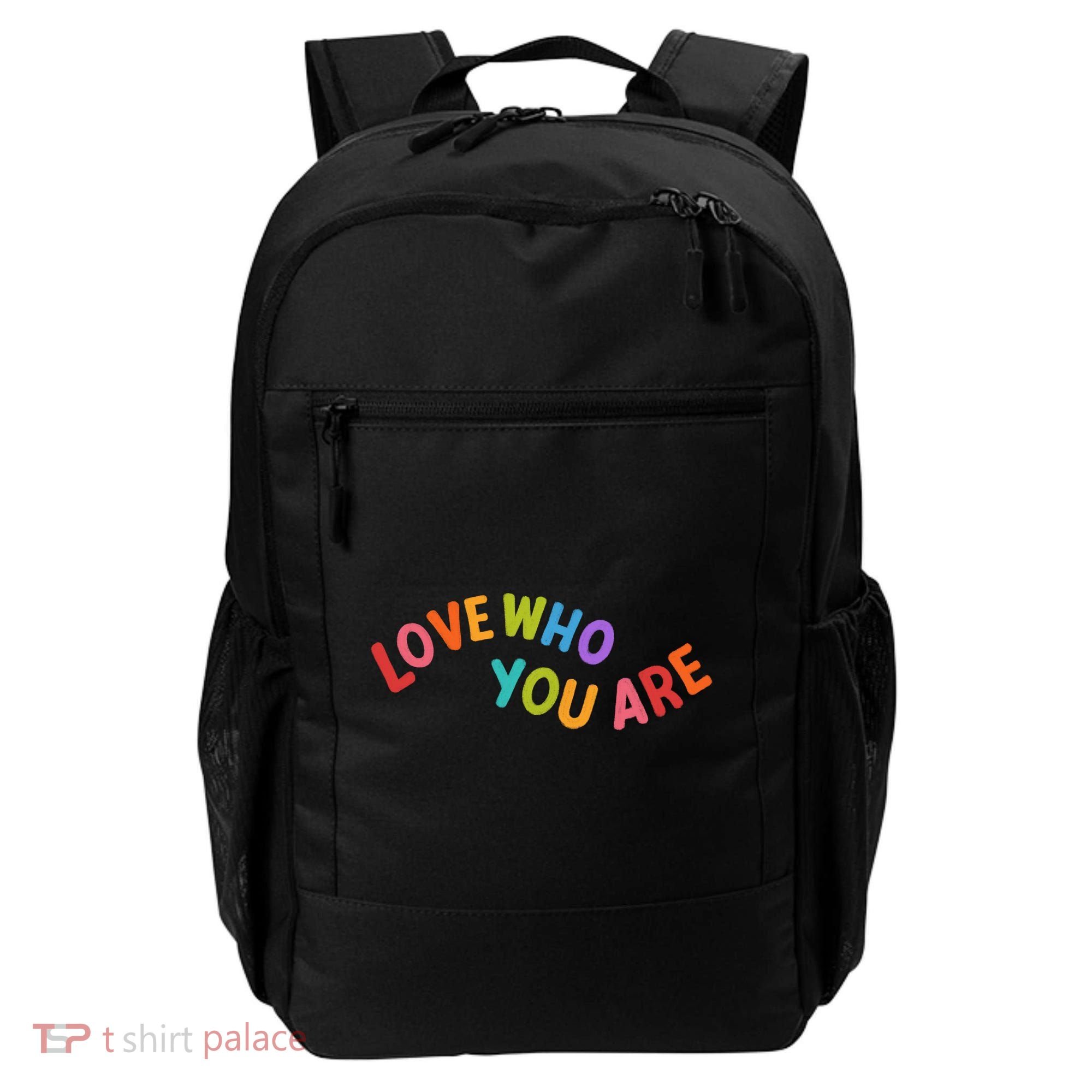 Love Who You Are Rainbow Positive Quote Backpack